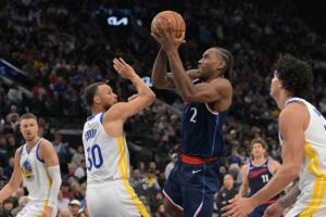 快船此前在主场对阵勇士是9连胜 今天附加赛惨遭终结